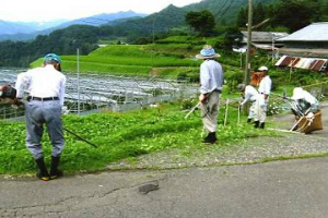 電柵の設置　楠原集落協定